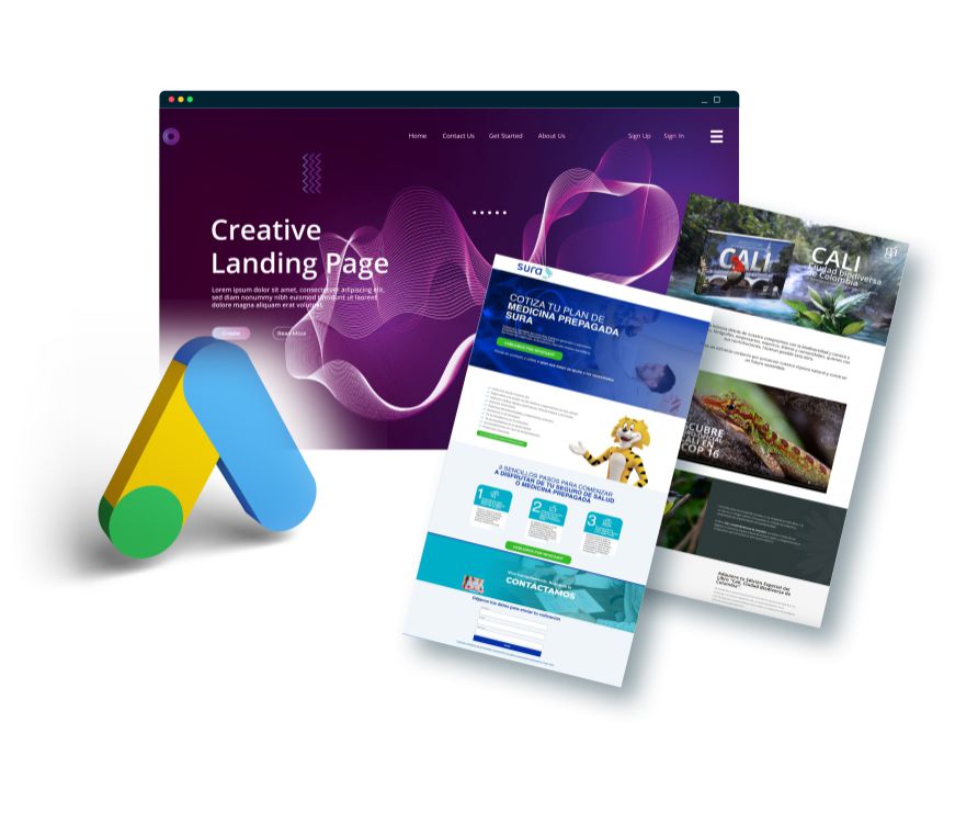 Ejemplos de landing pages diseñadas para campañas de Google Ads en Wallace Band